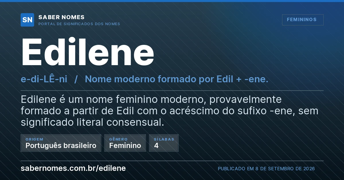 Imagem com o significado do nome Edilene