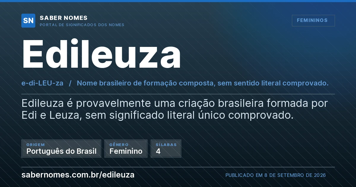 Imagem com o significado do nome Edileuza