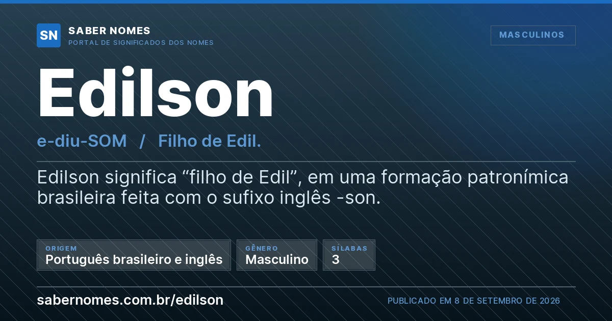 Imagem com o significado do nome Edilson