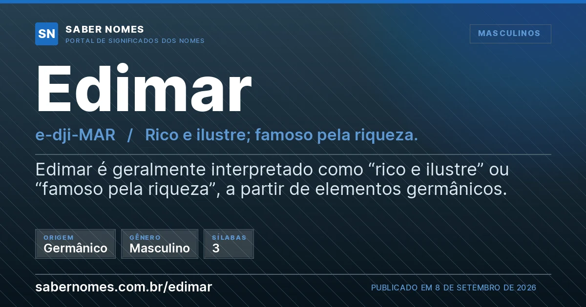 Imagem com o significado do nome Edimar