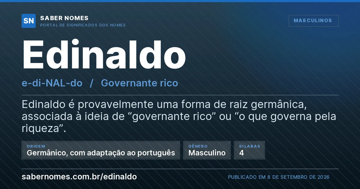 Imagem com o significado do nome Edinaldo