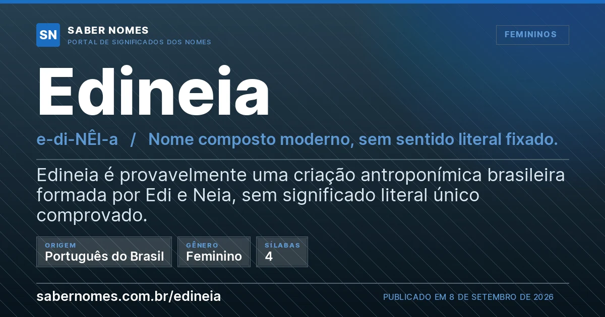 Imagem com o significado do nome Edineia