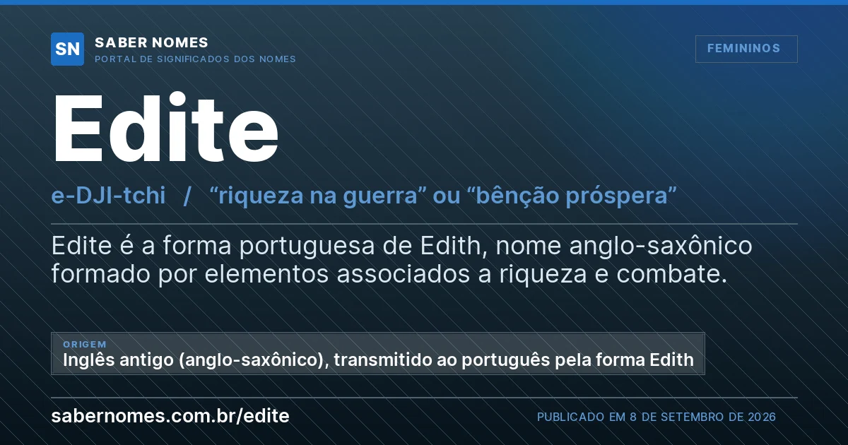 Imagem com o significado do nome Edite