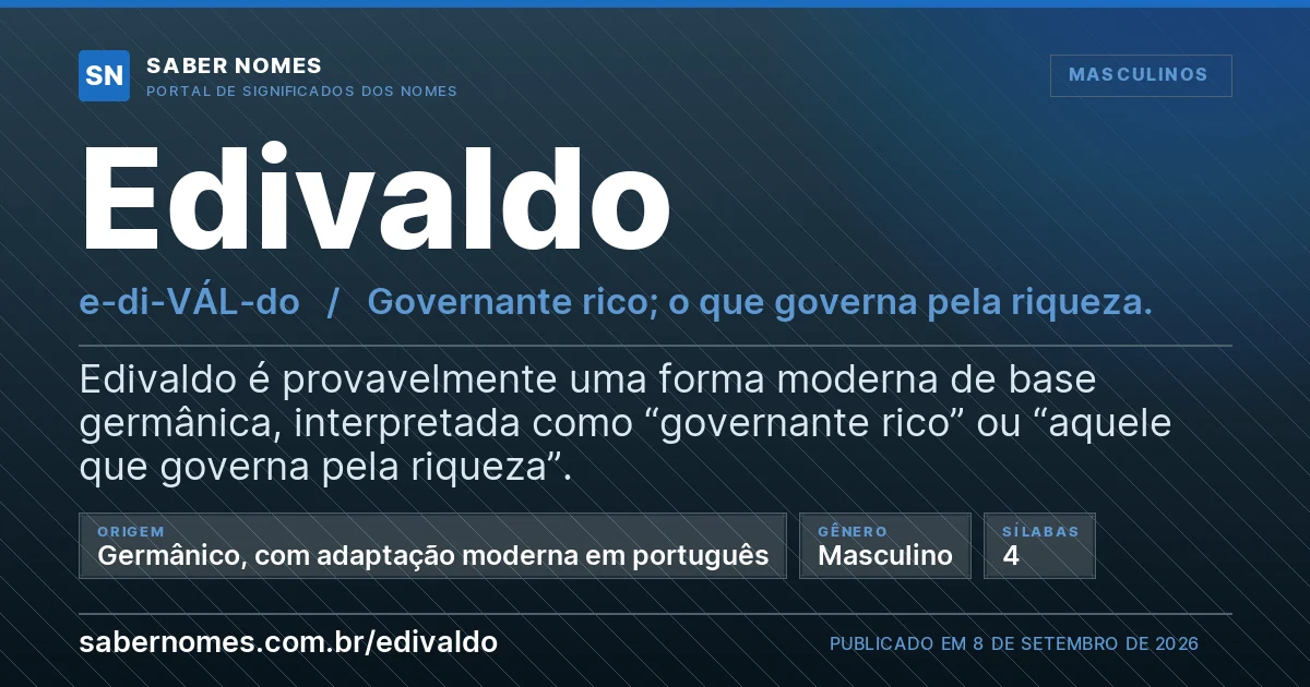 Imagem com o significado do nome Edivaldo