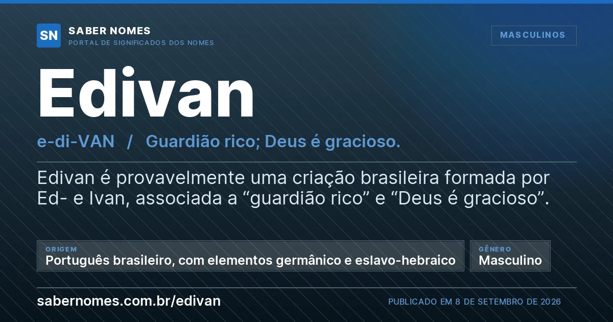 Imagem com o significado do nome Edivan