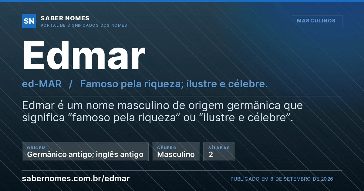 Imagem com o significado do nome Edmar