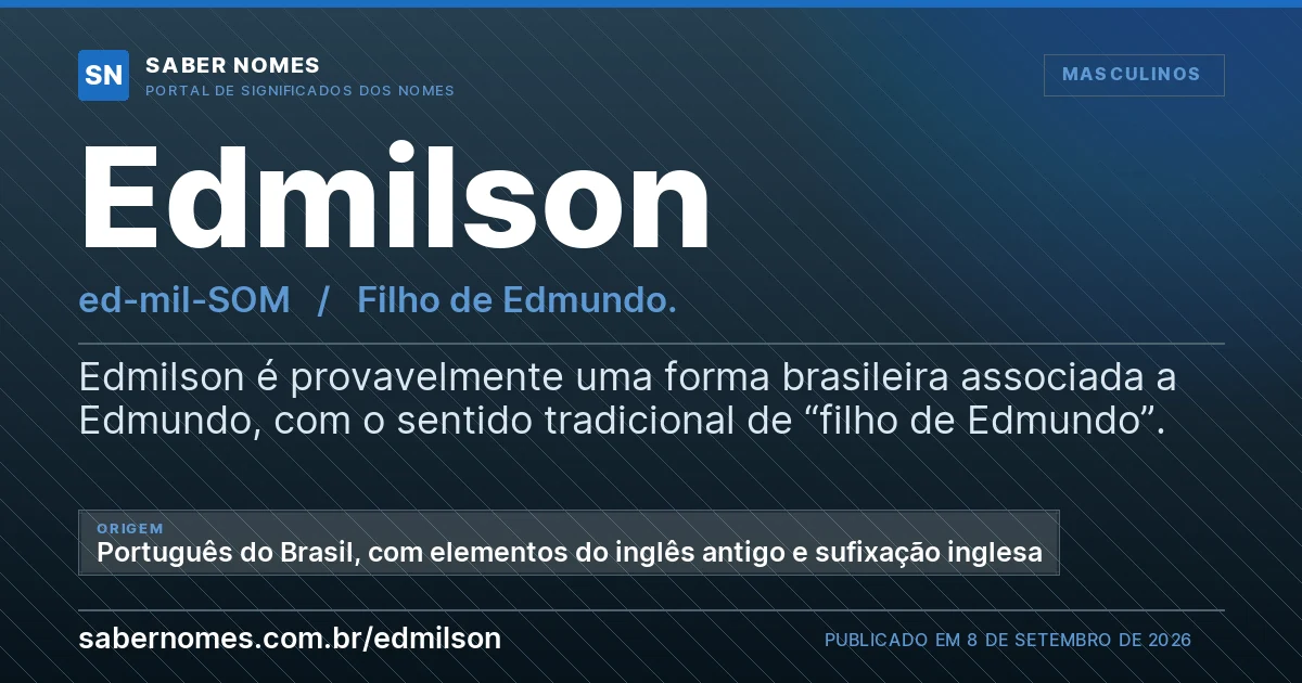 Imagem com o significado do nome Edmilson