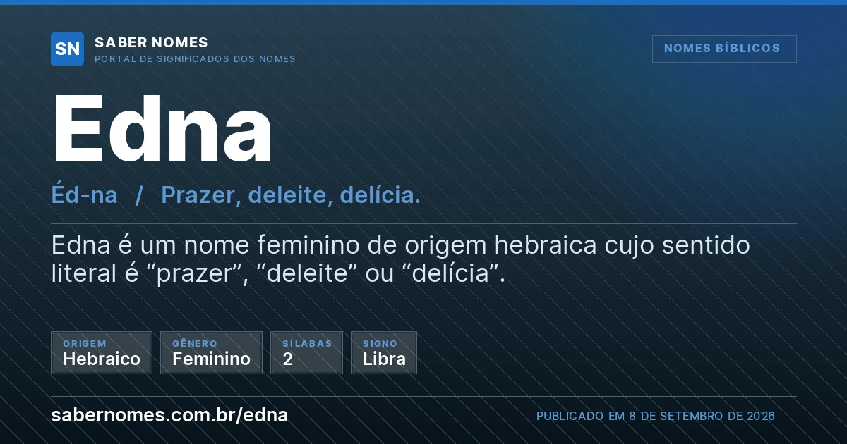 Imagem com o significado do nome Edna