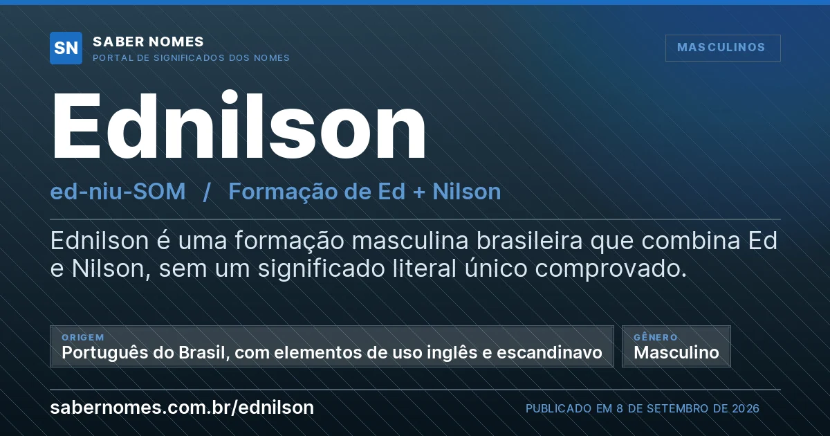 Imagem com o significado do nome Ednilson