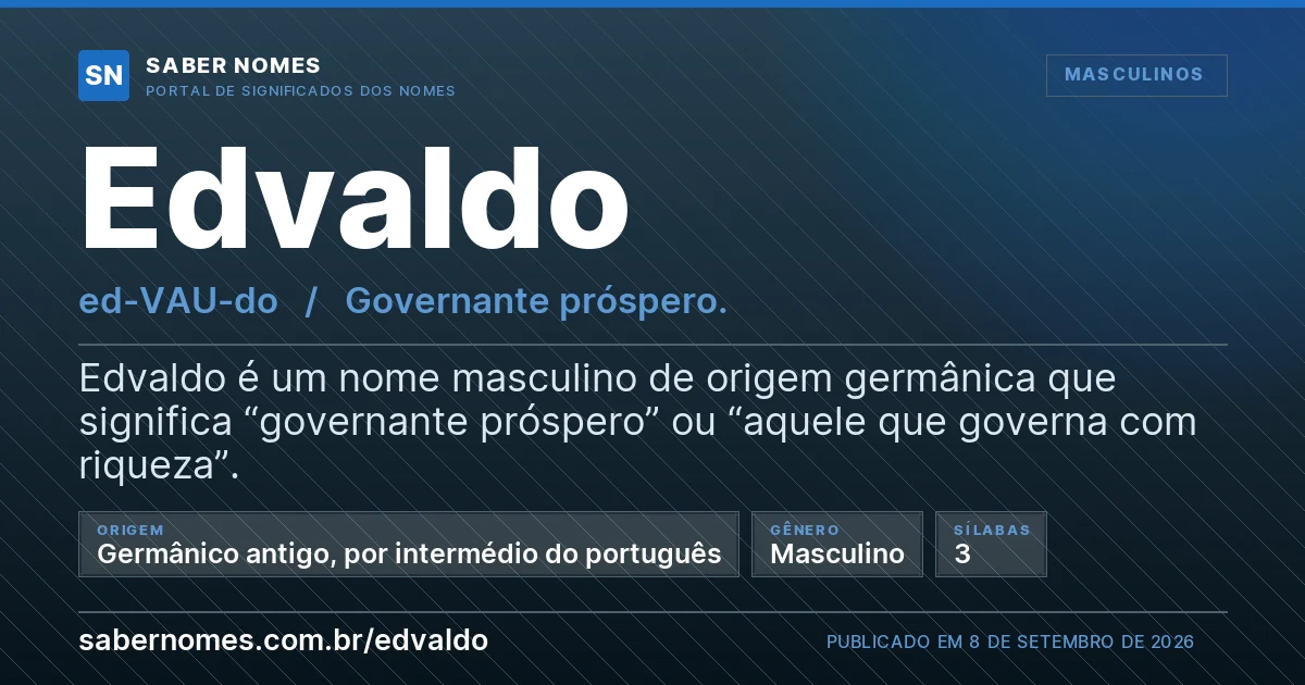 Imagem com o significado do nome Edvaldo