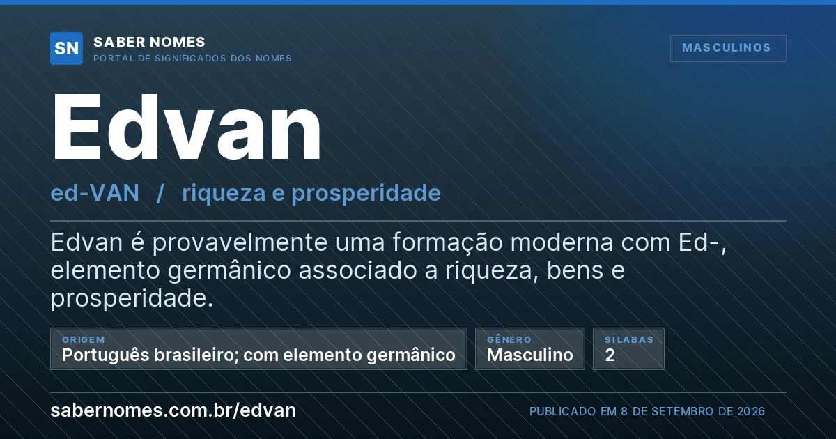 Imagem com o significado do nome Edvan