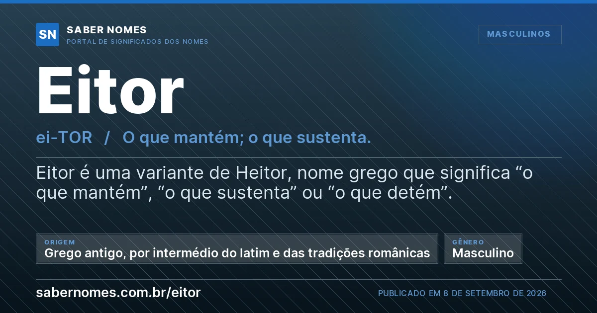 Imagem com o significado do nome Eitor