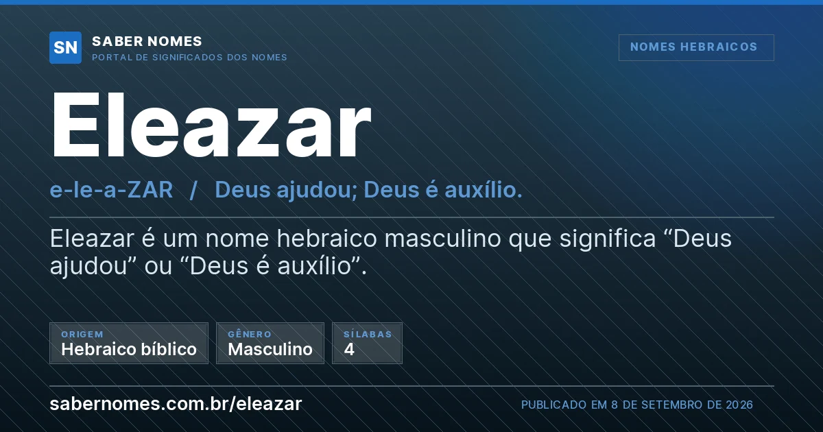 Imagem com o significado do nome Eleazar
