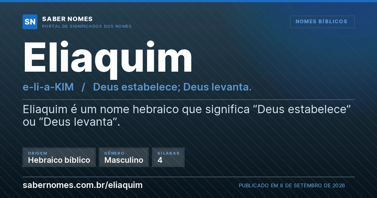 Imagem com o significado do nome Eliaquim