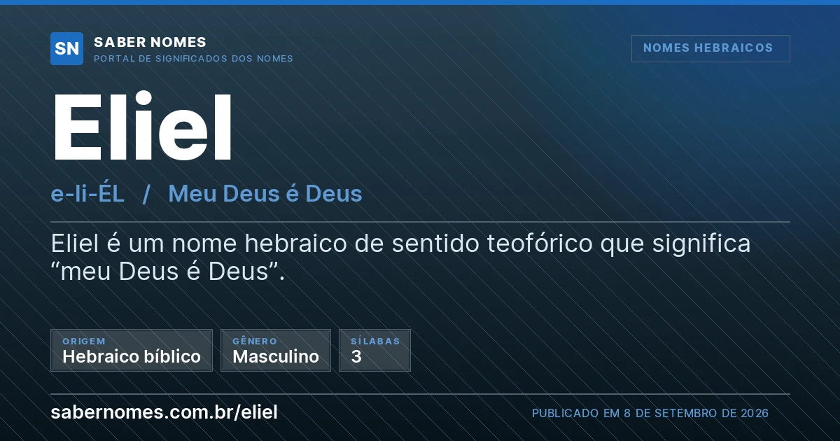 Imagem com o significado do nome Eliel