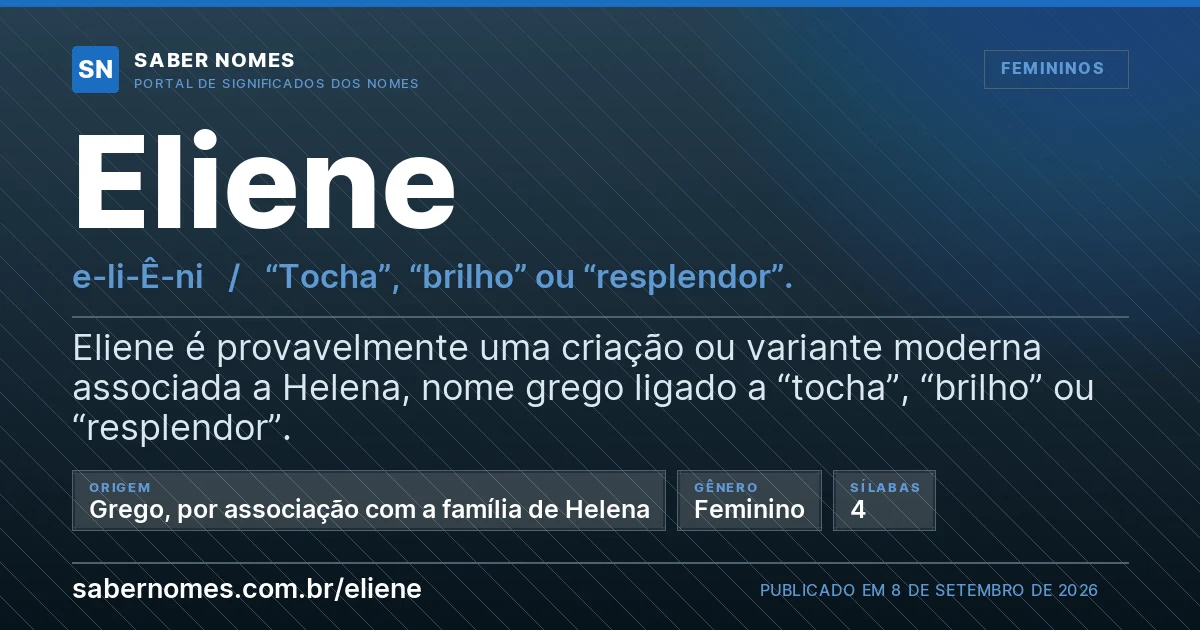 Imagem com o significado do nome Eliene