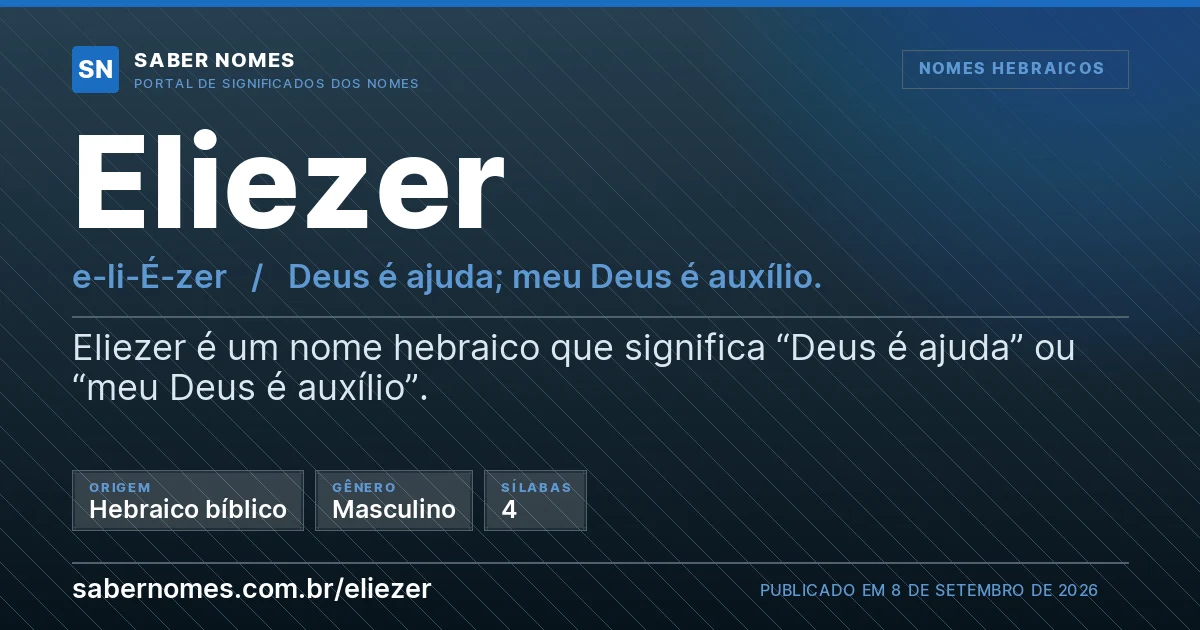 Imagem com o significado do nome Eliezer