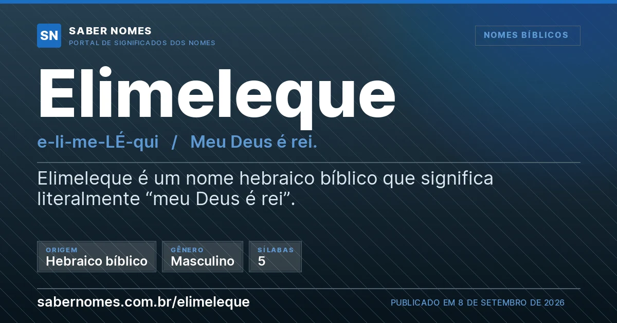 Imagem com o significado do nome Elimeleque
