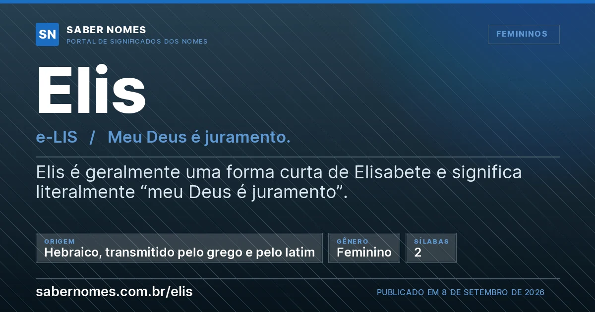 Imagem com o significado do nome Elis