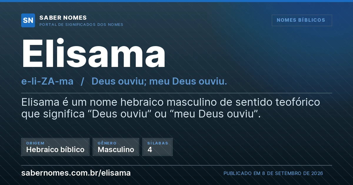 Imagem com o significado do nome Elisama
