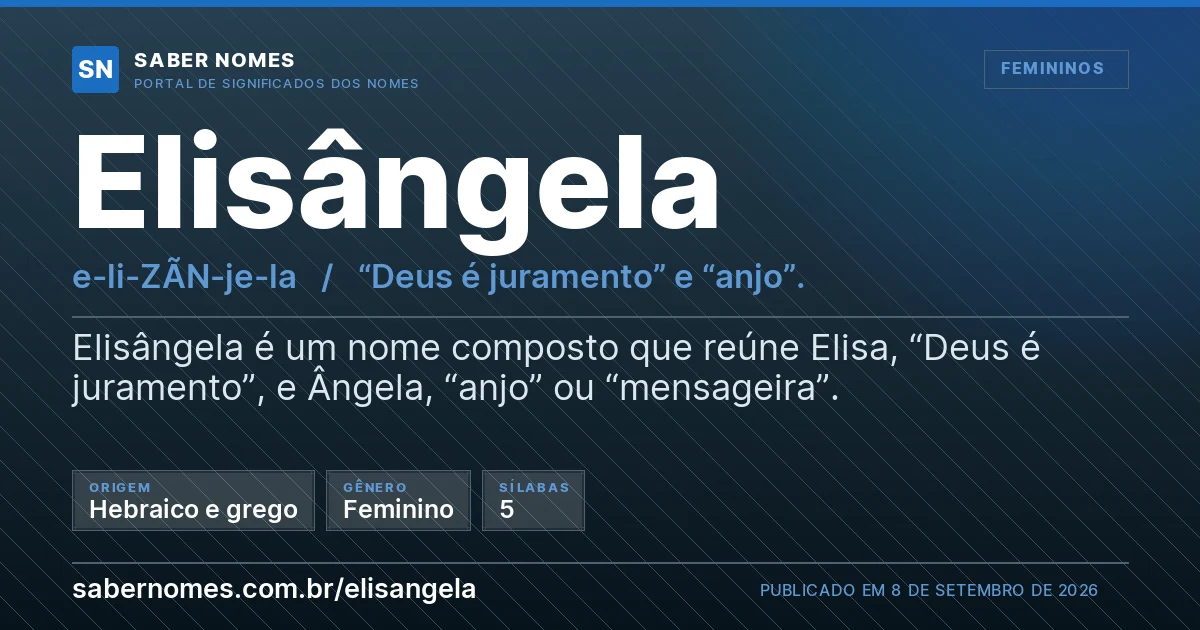 Imagem com o significado do nome Elisângela