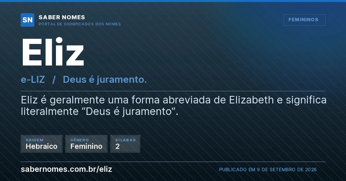 Imagem com o significado do nome Eliz