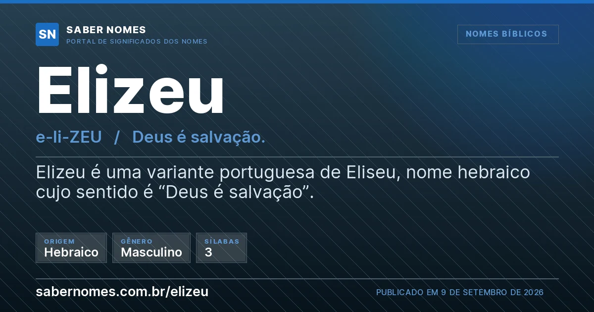 Imagem com o significado do nome Elizeu