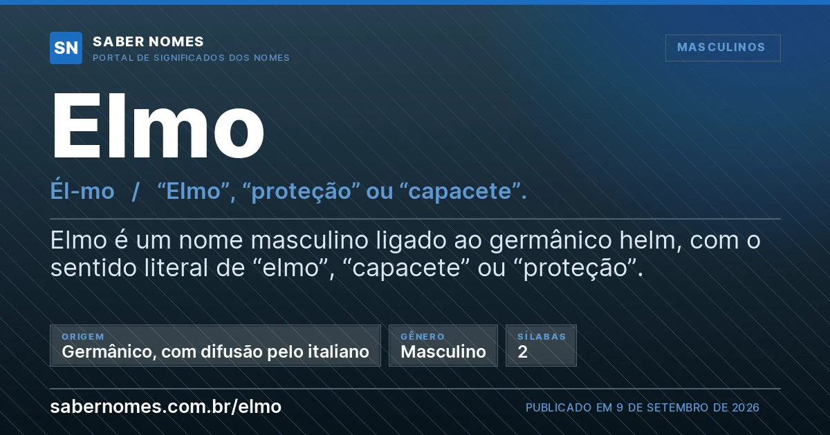 Imagem com o significado do nome Elmo
