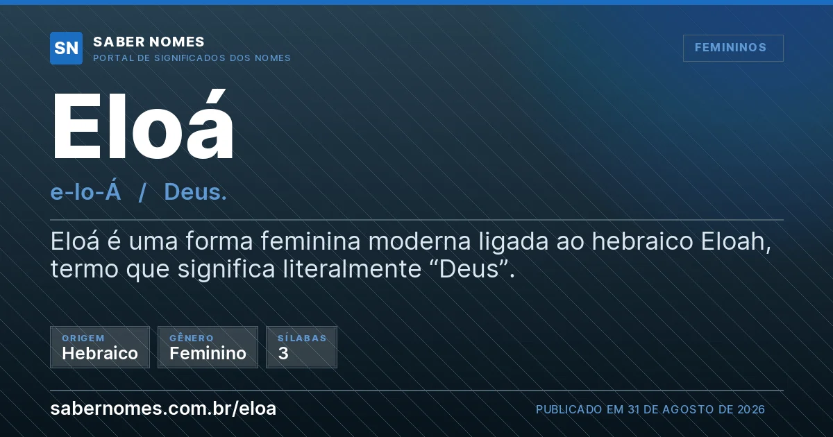 Imagem com o significado do nome Eloá
