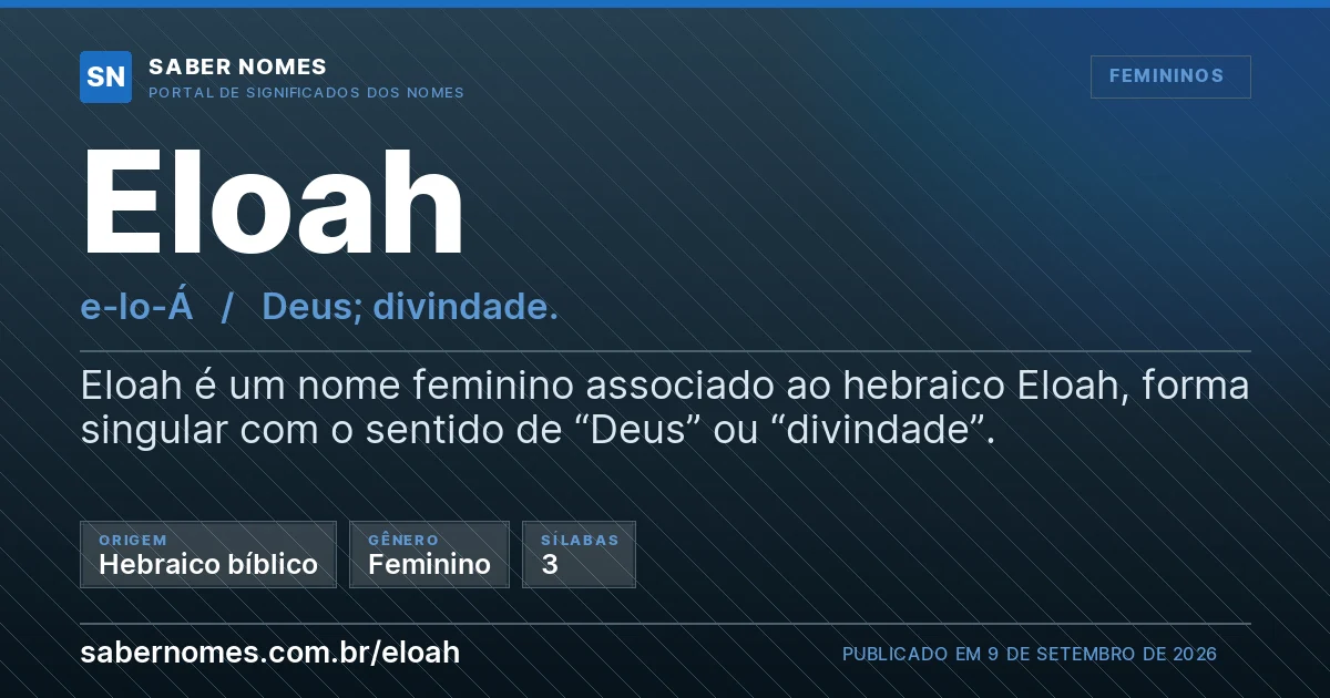 Imagem com o significado do nome Eloah