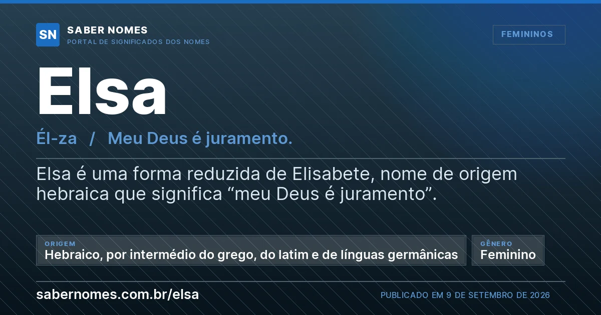 Imagem com o significado do nome Elsa
