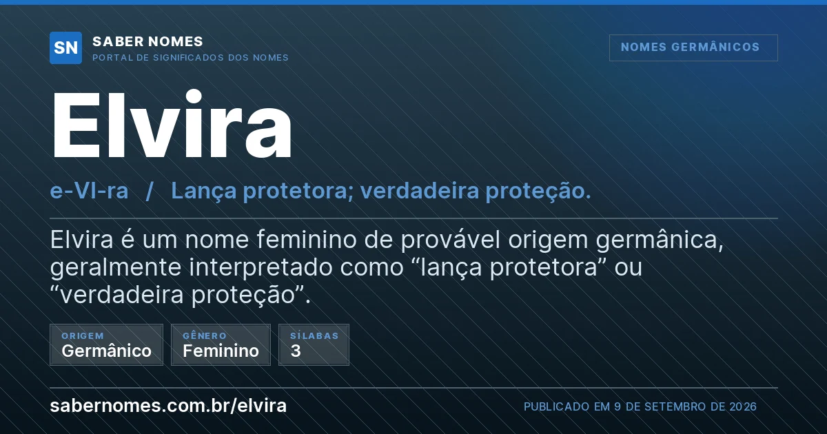 Imagem com o significado do nome Elvira
