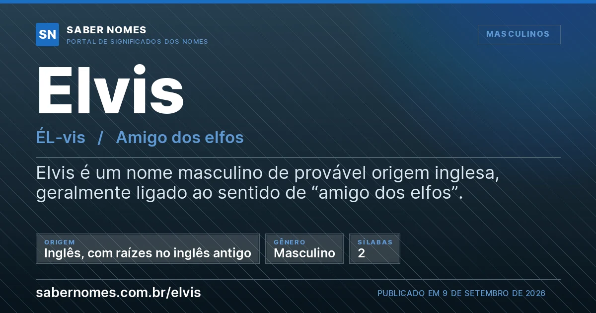 Imagem com o significado do nome Elvis