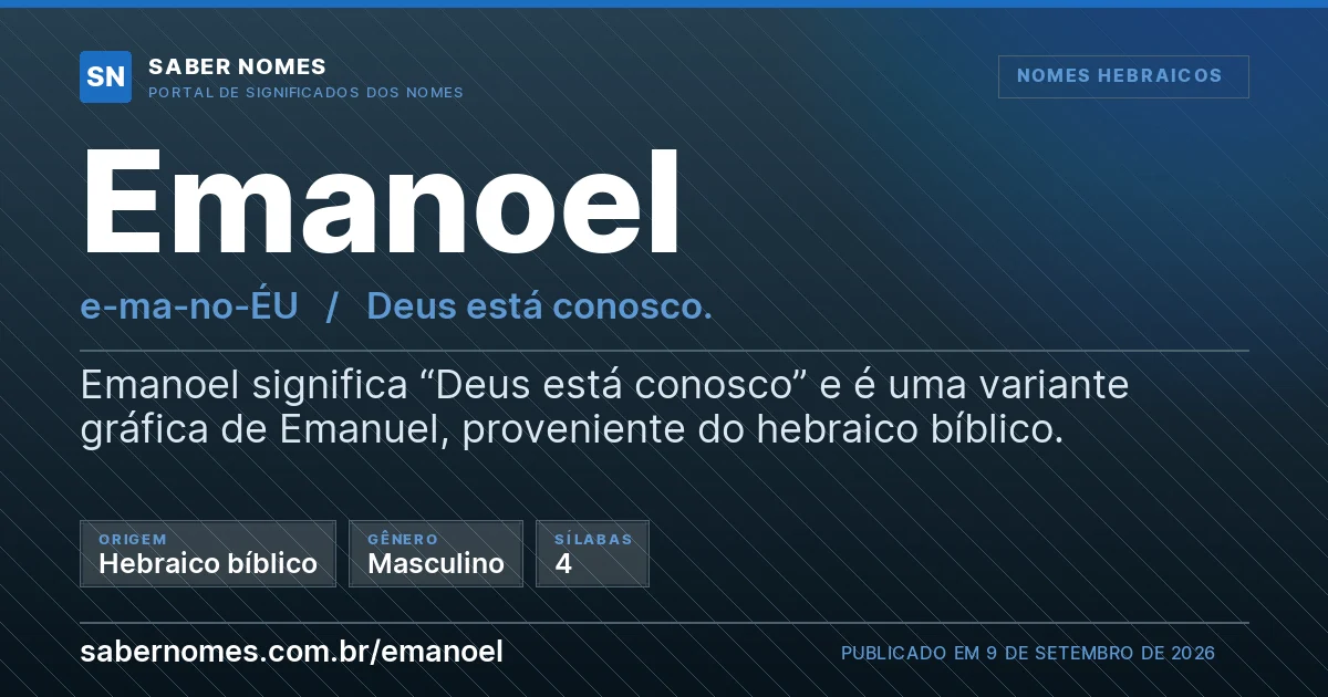 Imagem com o significado do nome Emanoel