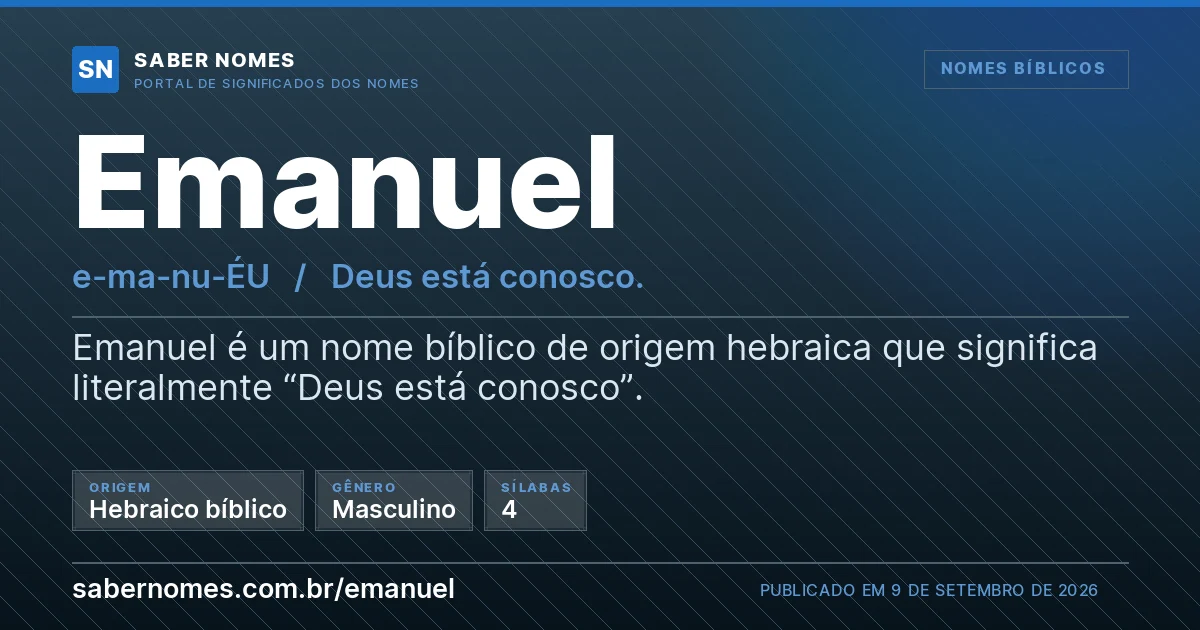 Imagem com o significado do nome Emanuel