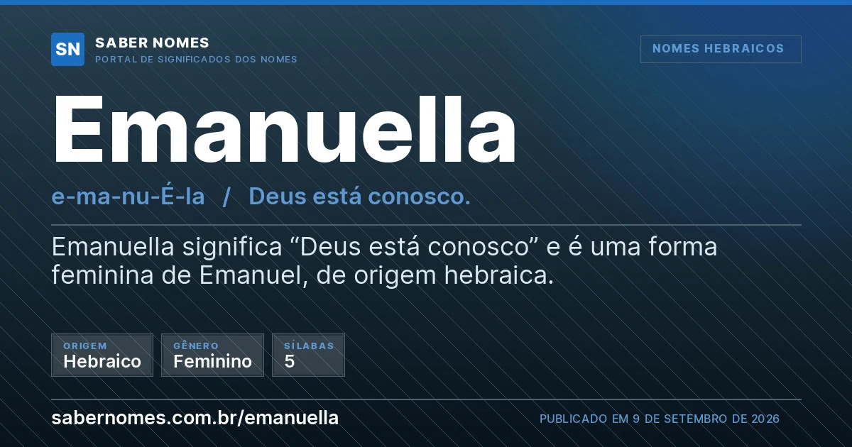 Imagem com o significado do nome Emanuella