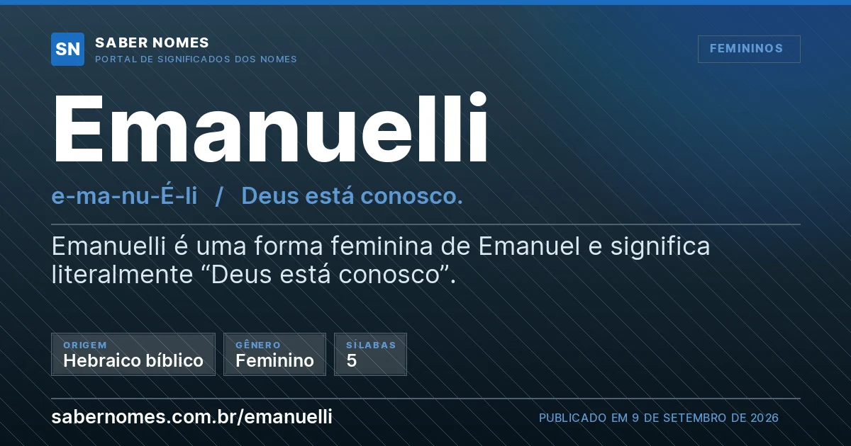 Imagem com o significado do nome Emanuelli