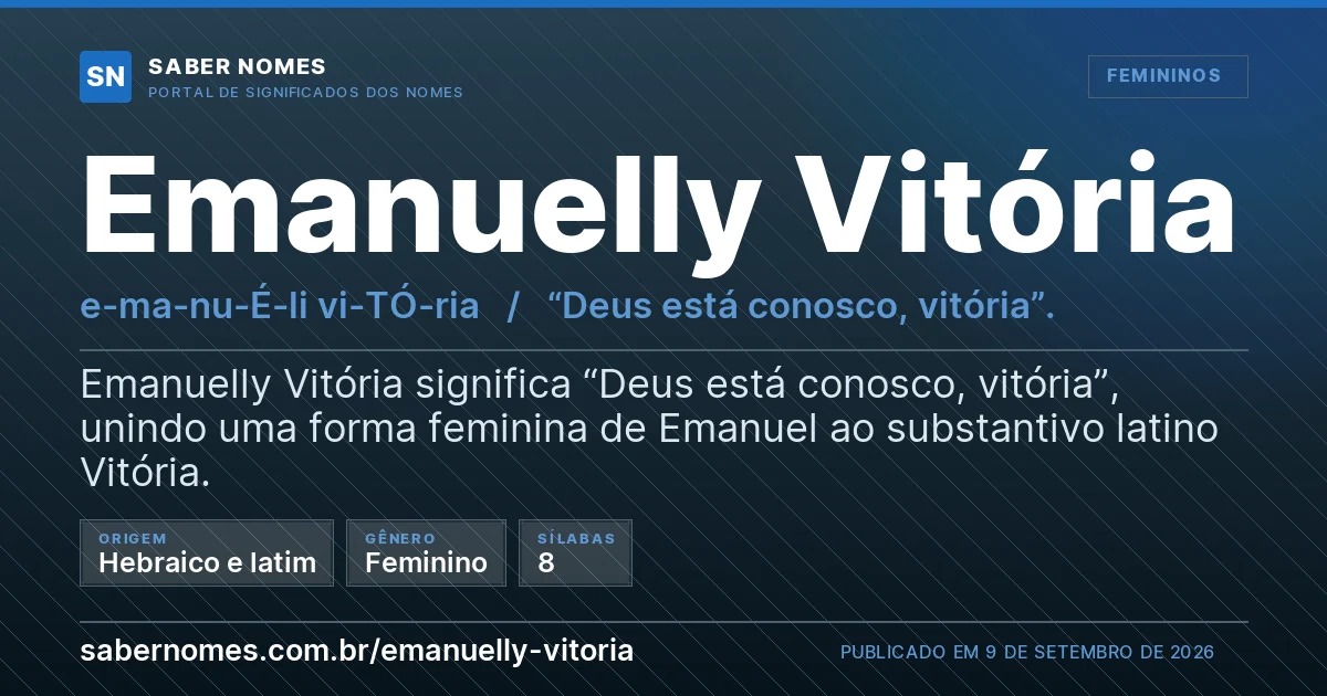 Imagem com o significado do nome Emanuelly Vitória