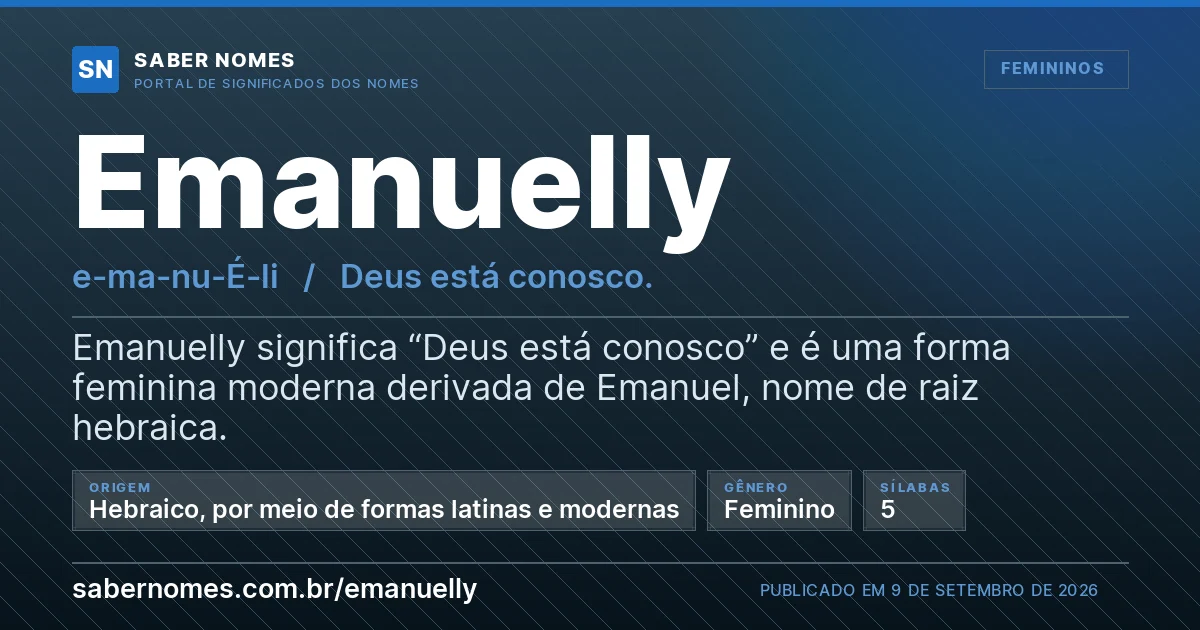 Imagem com o significado do nome Emanuelly