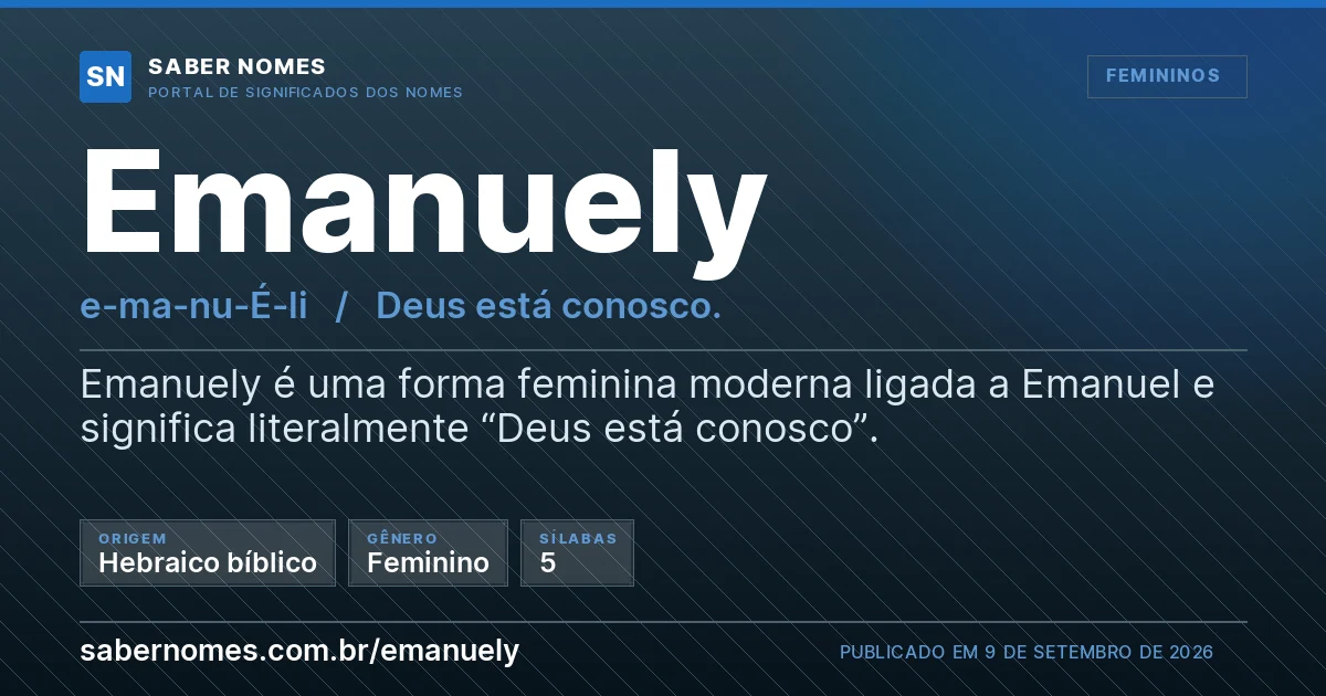 Imagem com o significado do nome Emanuely