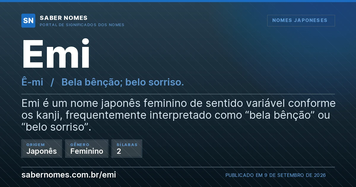 Imagem com o significado do nome Emi
