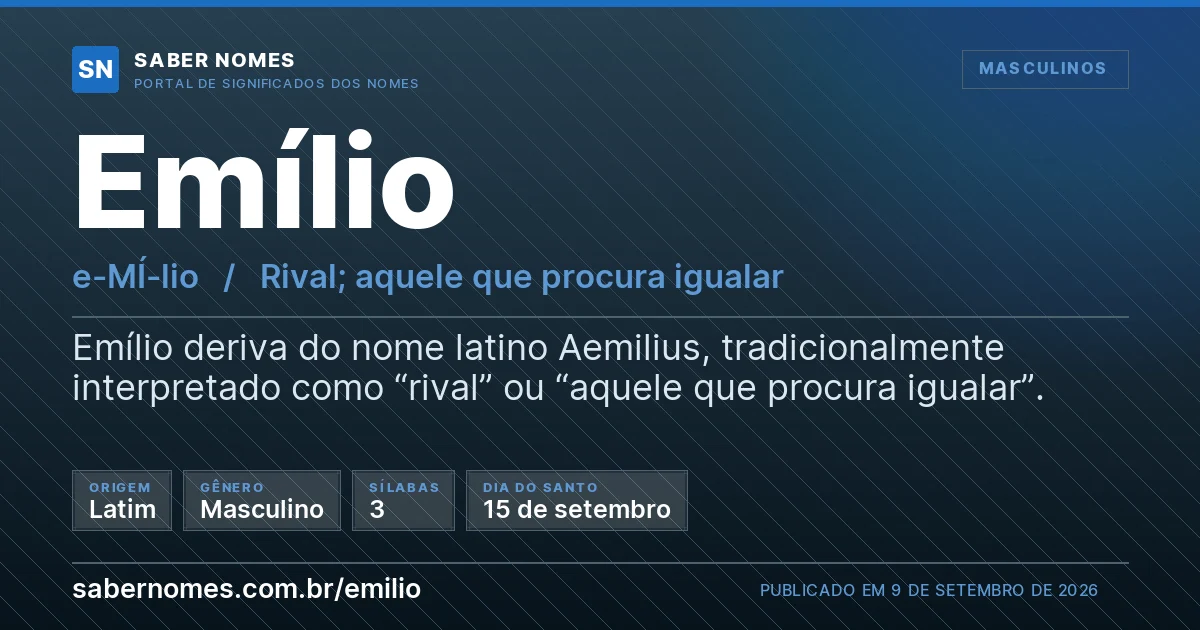 Imagem com o significado do nome Emílio