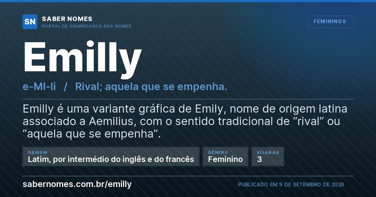 Imagem com o significado do nome Emilly