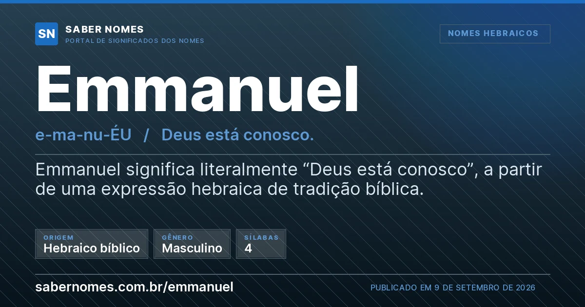 Imagem com o significado do nome Emmanuel