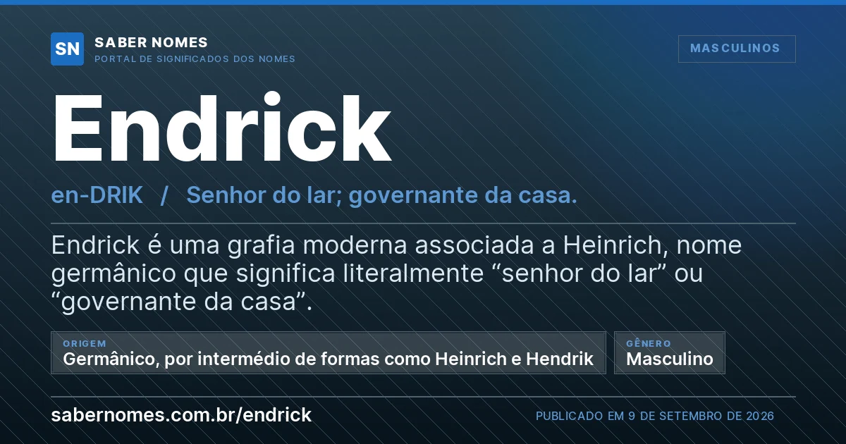 Imagem com o significado do nome Endrick