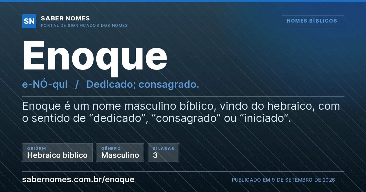 Imagem com o significado do nome Enoque