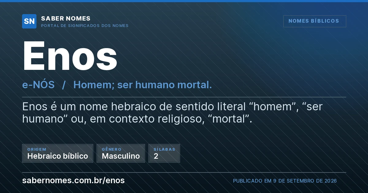 Imagem com o significado do nome Enos