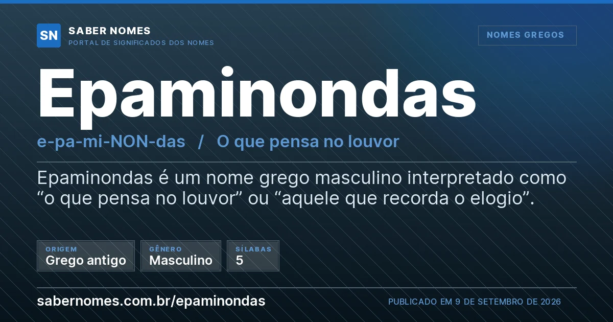 Imagem com o significado do nome Epaminondas