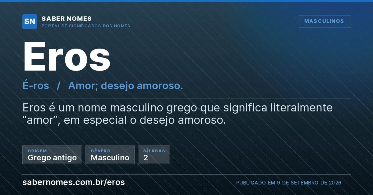 Imagem com o significado do nome Eros