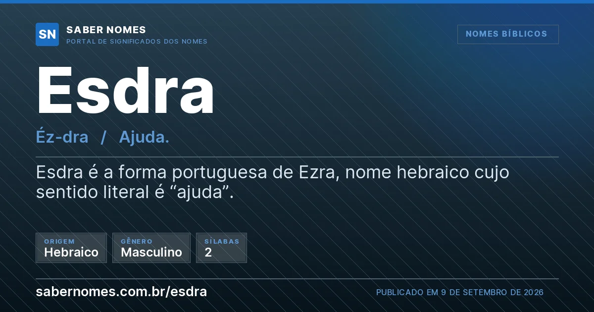 Imagem com o significado do nome Esdra